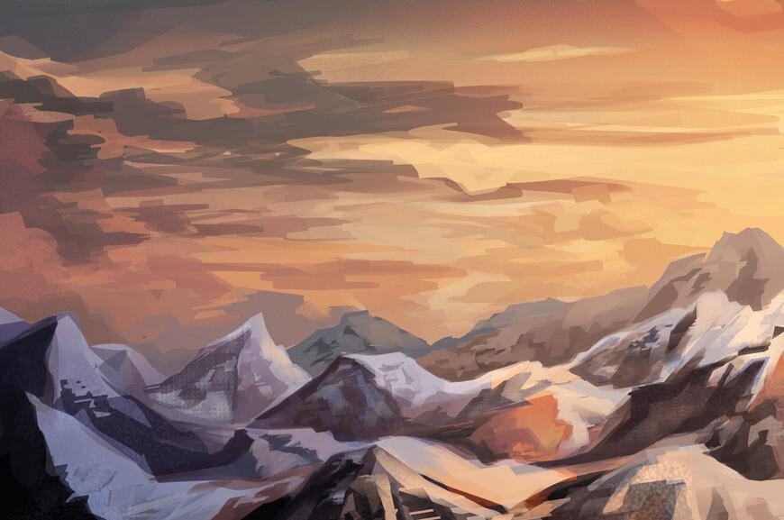 Mountainside illustration